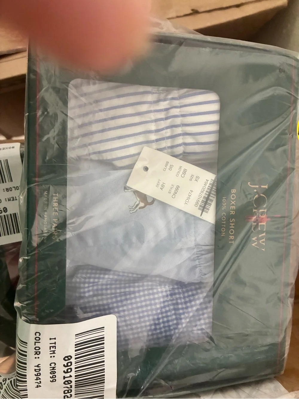 J. Crew Men's Woven boxers multipack 3 pairs Size XS Cotton Underwear Blues